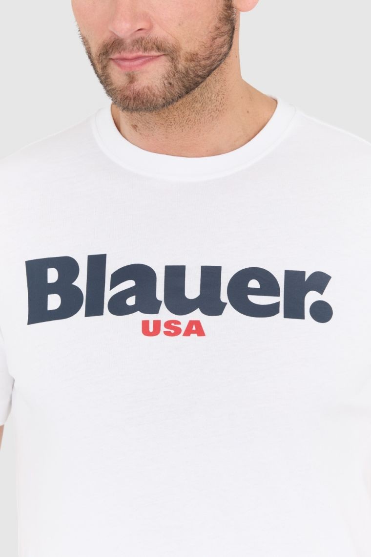BLAUER White men's t-shirt with large logo