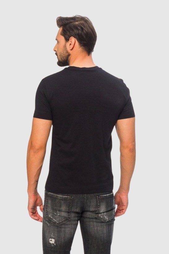 EMPORIO ARMANI Granatowy t-shirt męski z białym printem