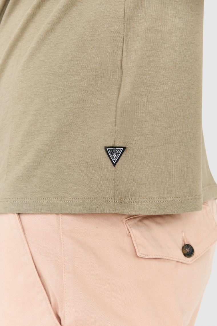 GUESS T-shirt zielony slim fit