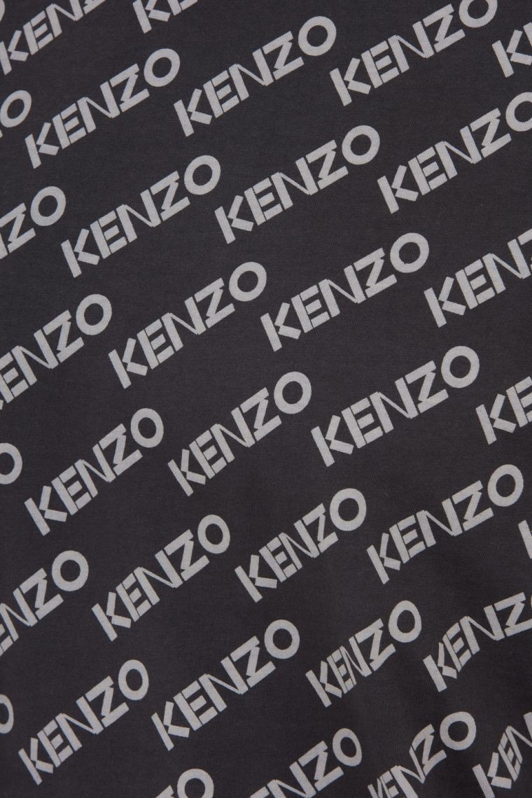 KENZO Czarny t-shirt męski monogram oversize