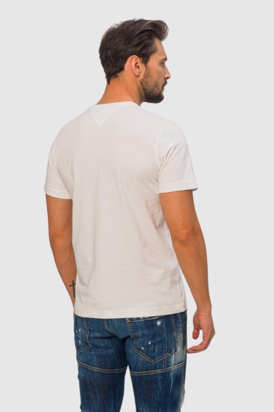 TOMMY JEANS Biały t-shirt męski z dużym logo