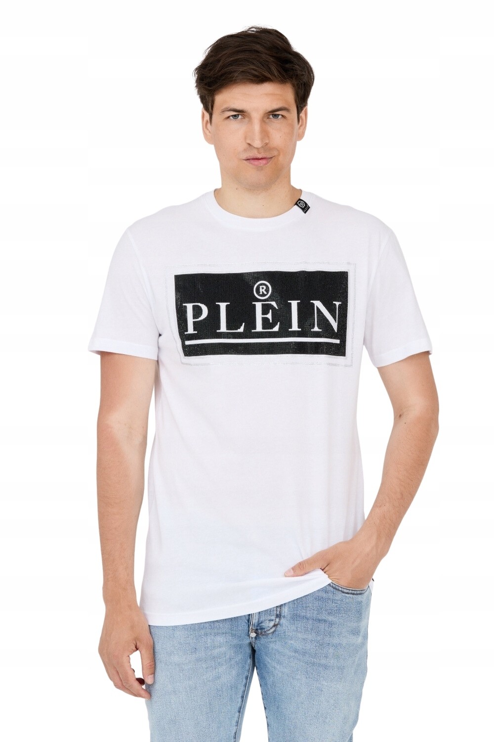 PHILIPP PLEIN T-shirt męski biały z dużym logo