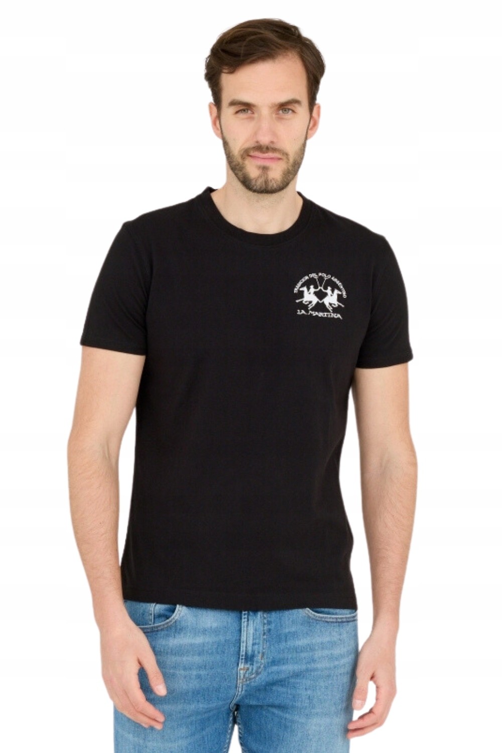 LA MARTINA Black Men's Regular Fit T-Shirt