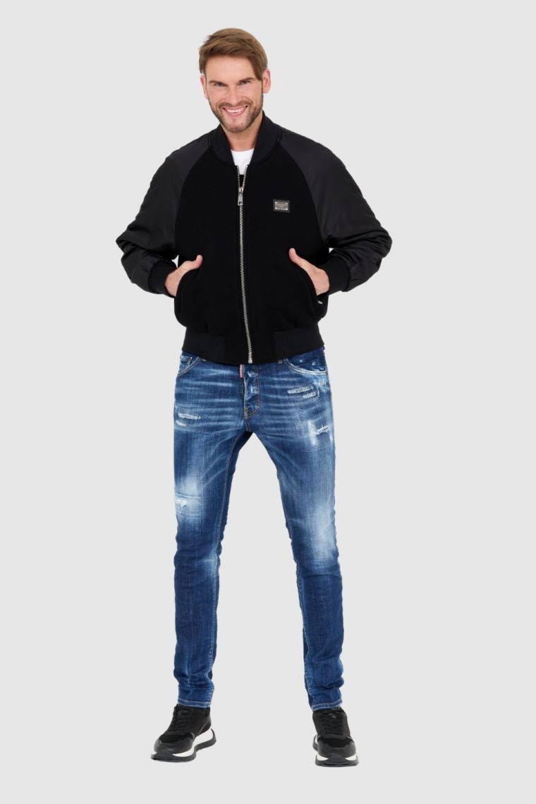 DOLCE & GABBANA Wool and nylon bomber