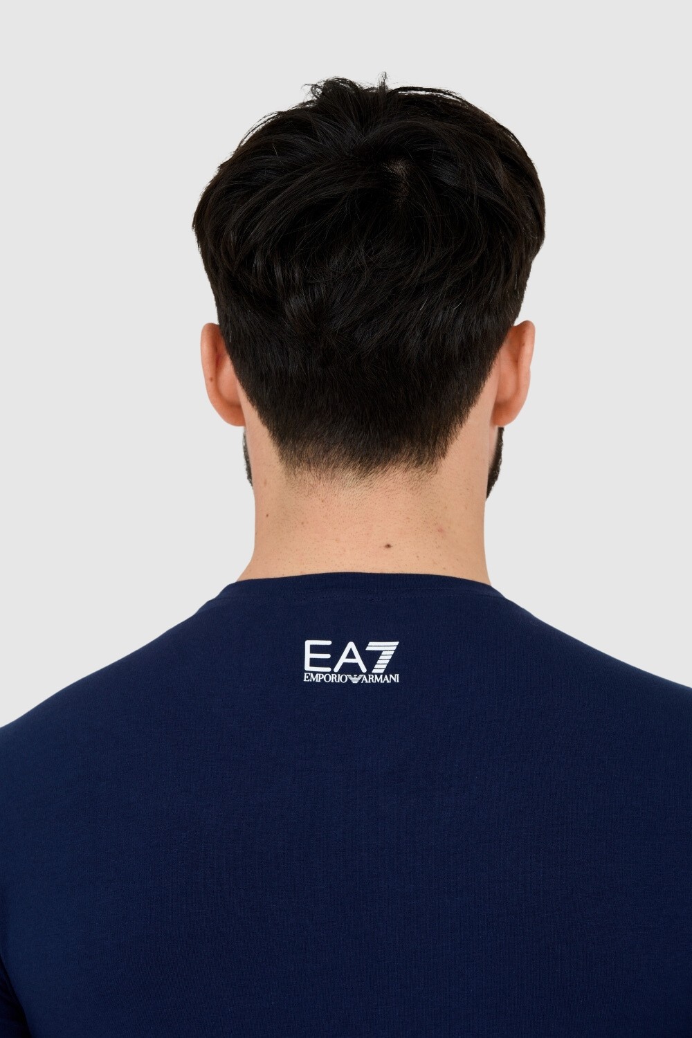 EA7 T-shirt męski granatowy z dużym logo