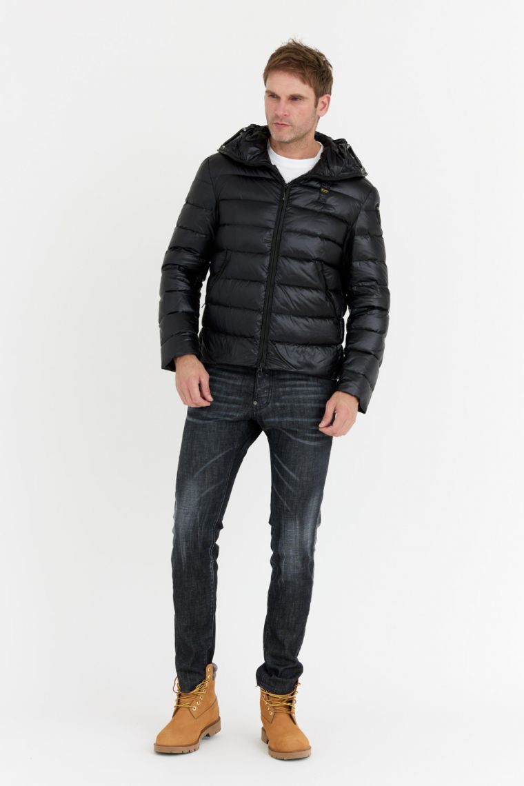 BLAUER Чорний пуховик Enrique з окулярами