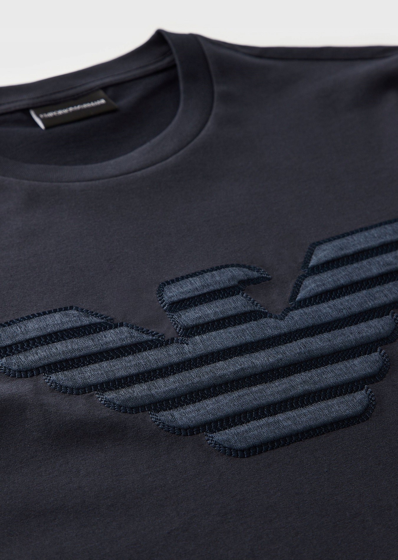 EMPORIO ARMANI T-shirt navy blue embroidered logo