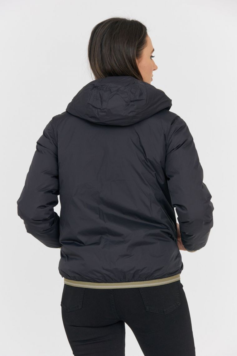 BLAUER Czarno-zielona dwustronna kurtka Stella reversible down jacket