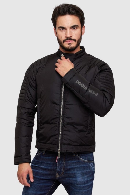 DSQUARED2 Чоловічий чорний пуховик з коміром-стійкою