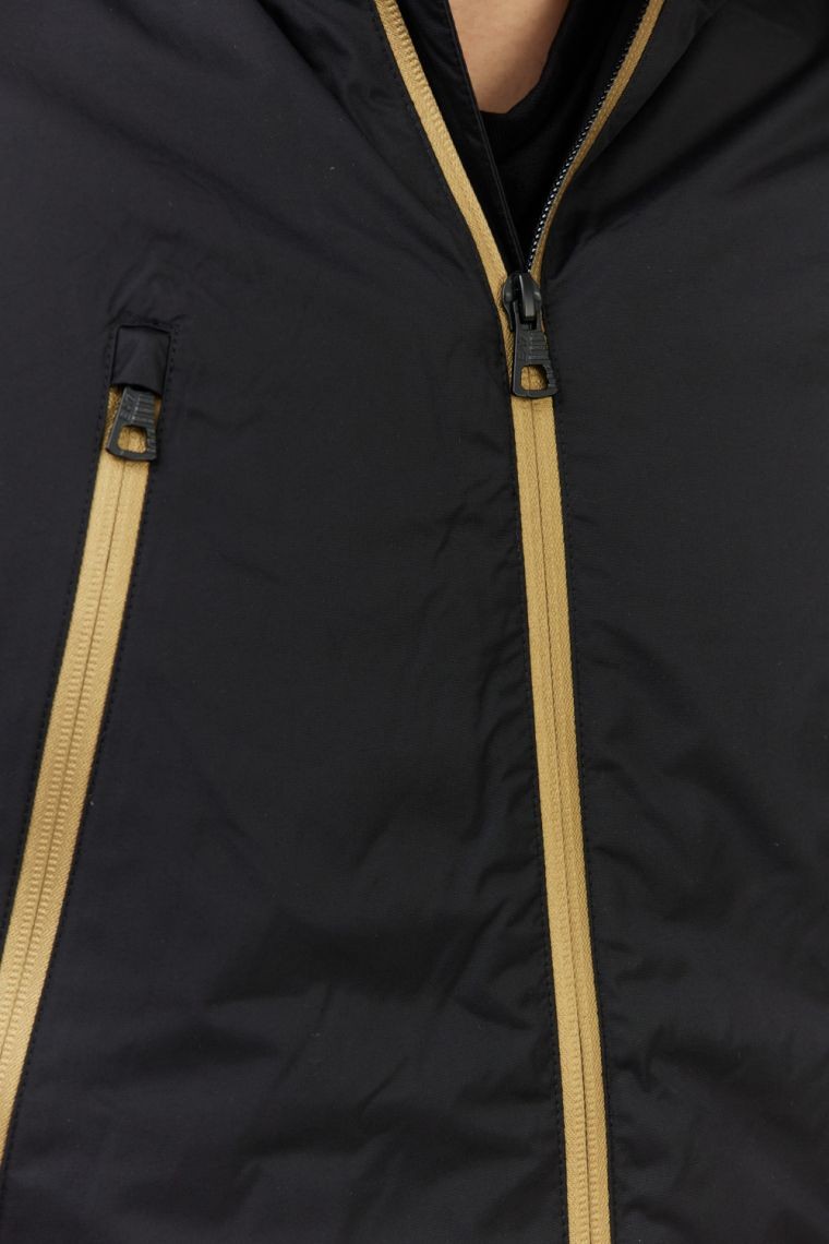 EA7 Black men's jacket with gold zippers