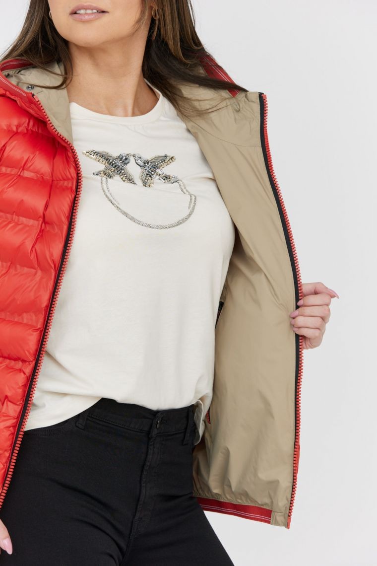 BLAUER Pomarańczowo-beżowa dwustronna kurtka Stella reversible down jacket