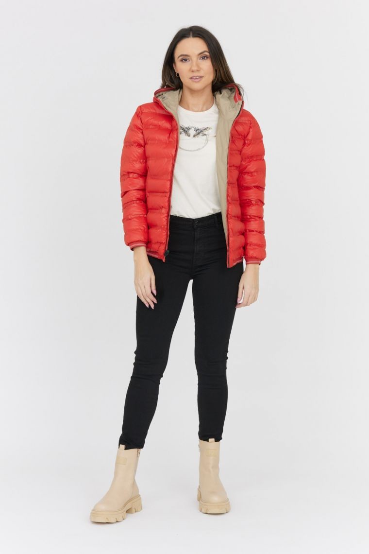 BLAUER Pomarańczowo-beżowa dwustronna kurtka Stella reversible down jacket