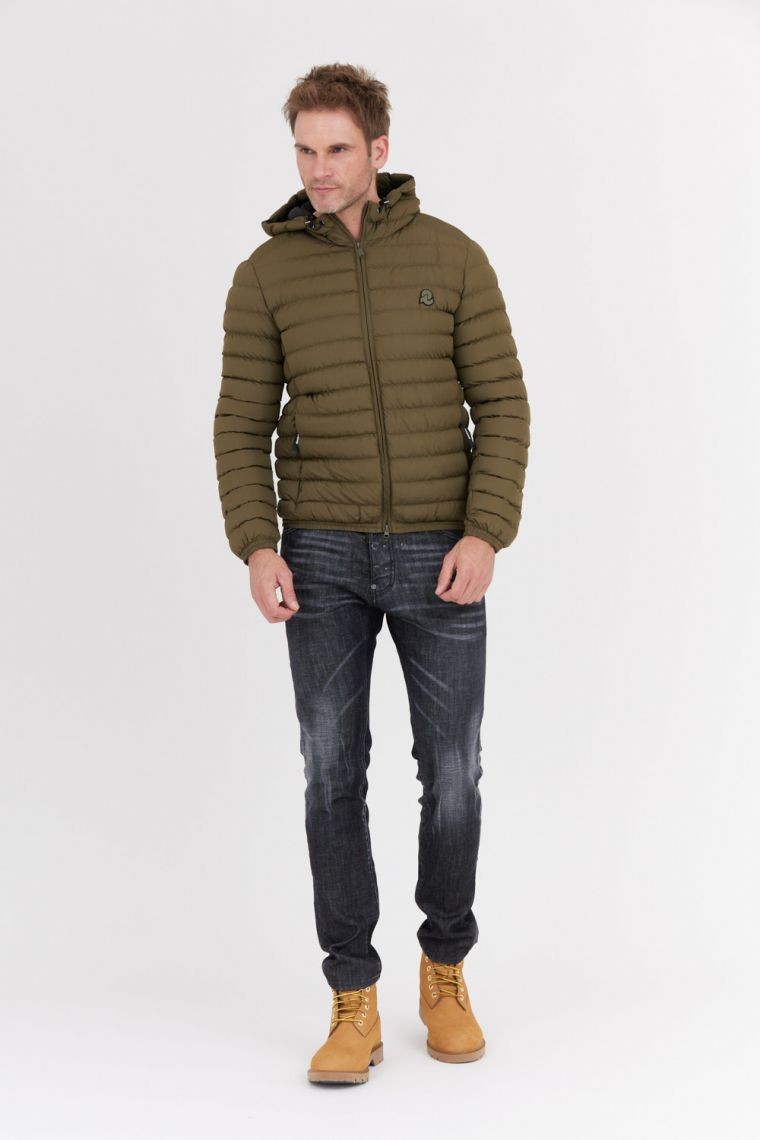 INVICTA Zielona kurtka puchowa z kapturem