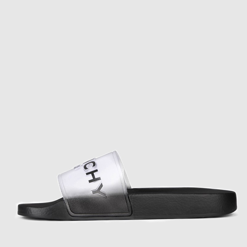 GIVENCHY Transparentne klapki damskie z czarną podeszwą