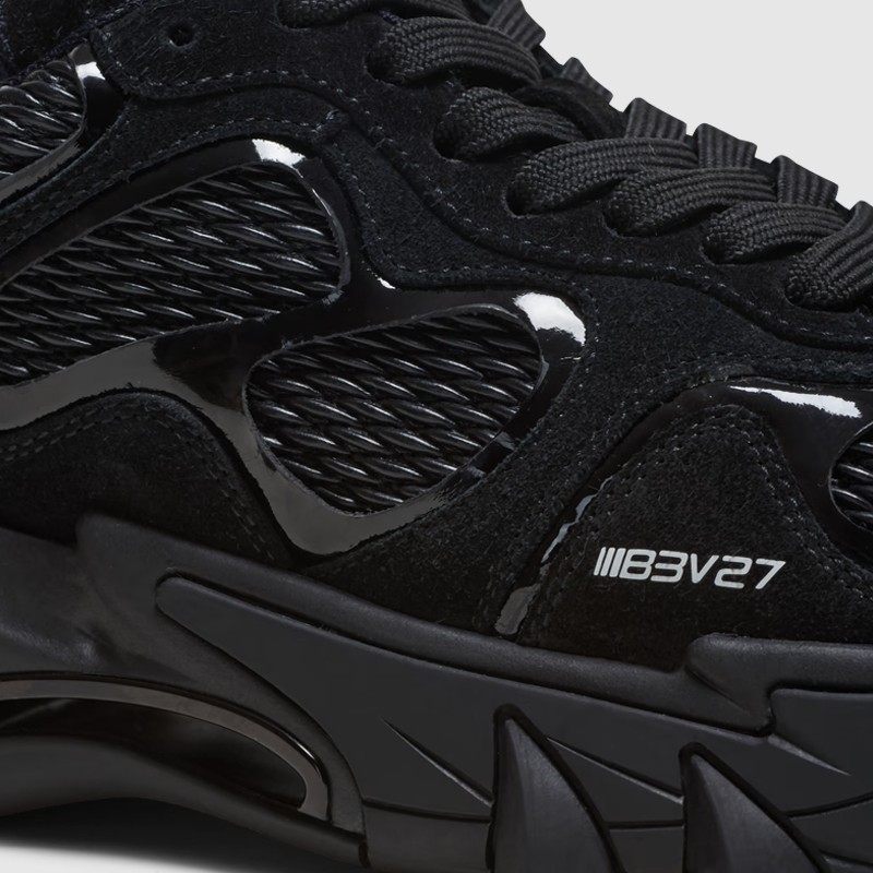 BALMAIN Sneakersy skórzane męskie czarne B-East