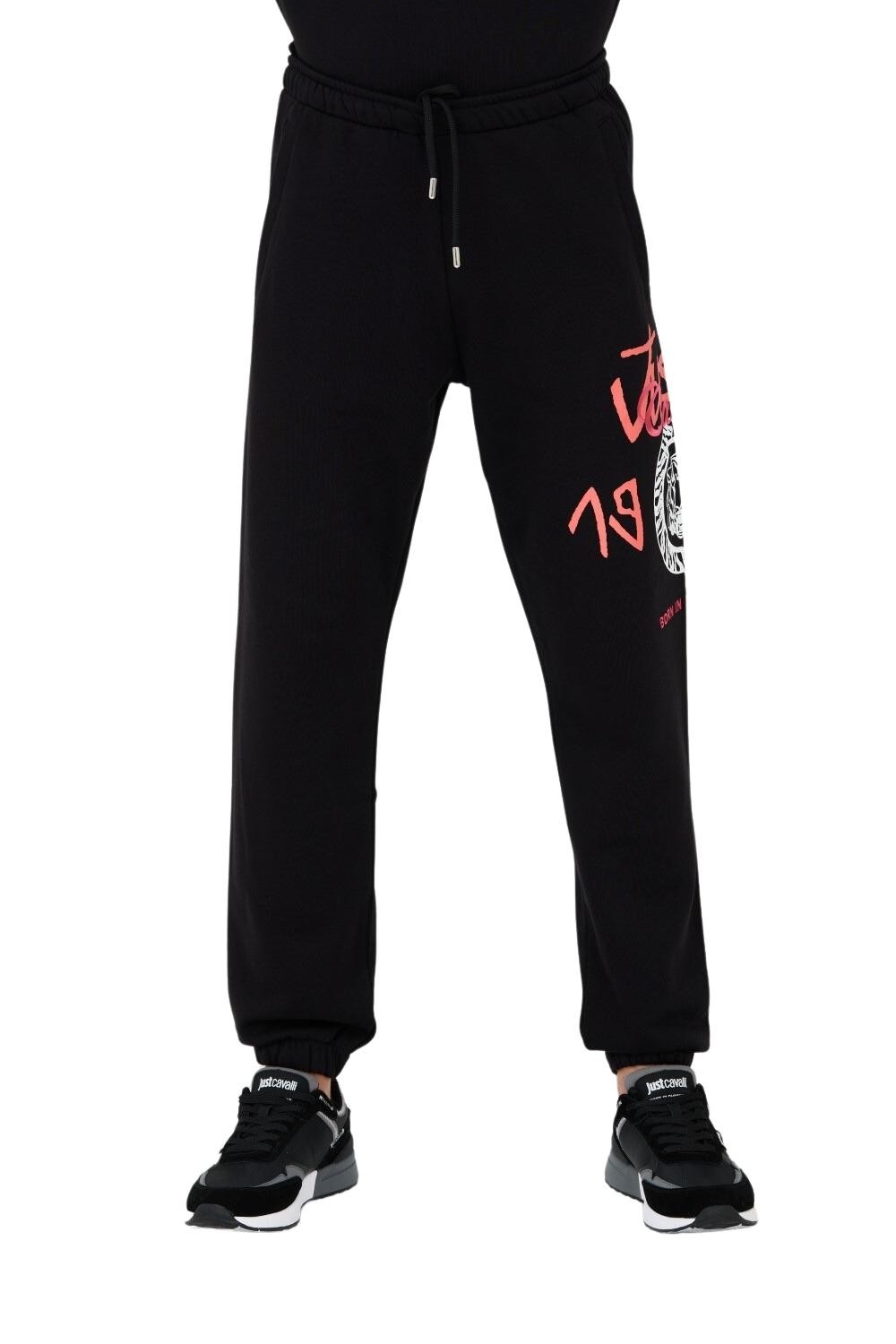 JUST CAVALLI Black printed pants R 1998 Dripp