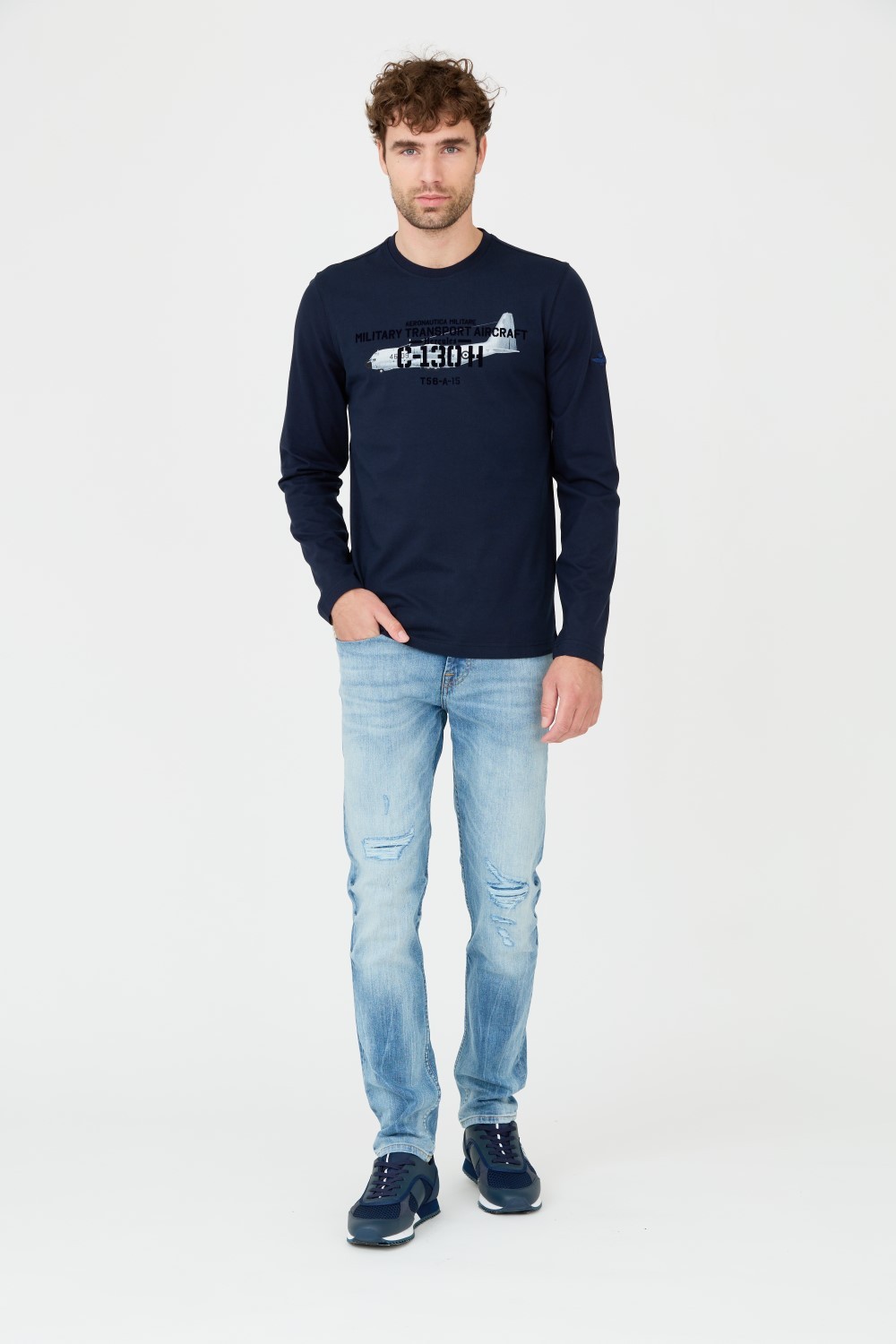 AERONAUTICA MILITARE Granatowy longsleeve