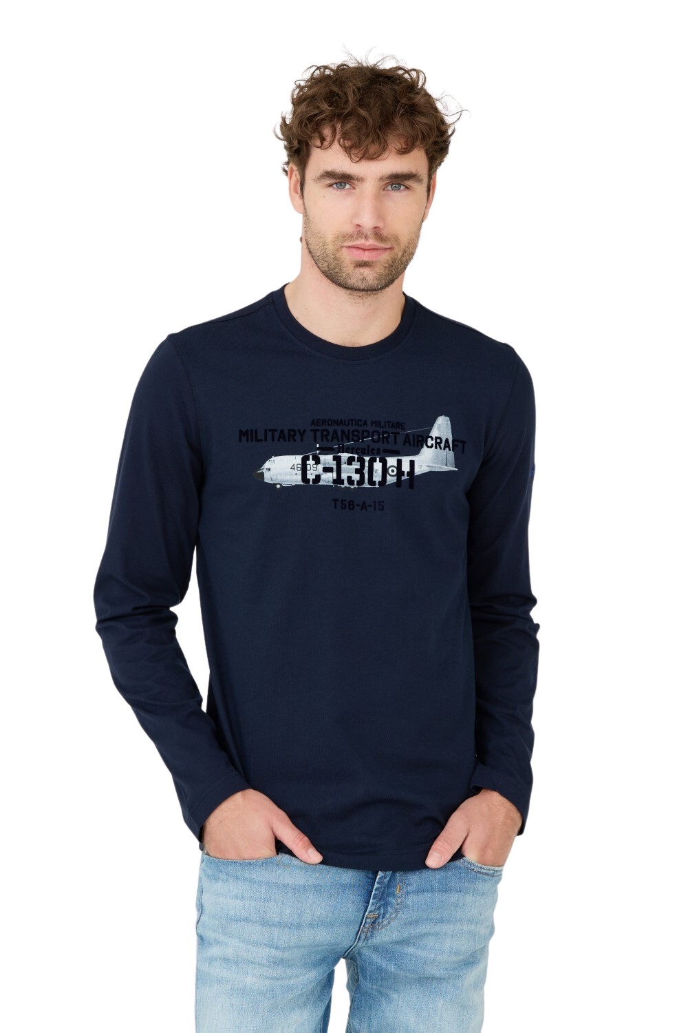 AERONAUTICA MILITARE Granatowy longsleeve