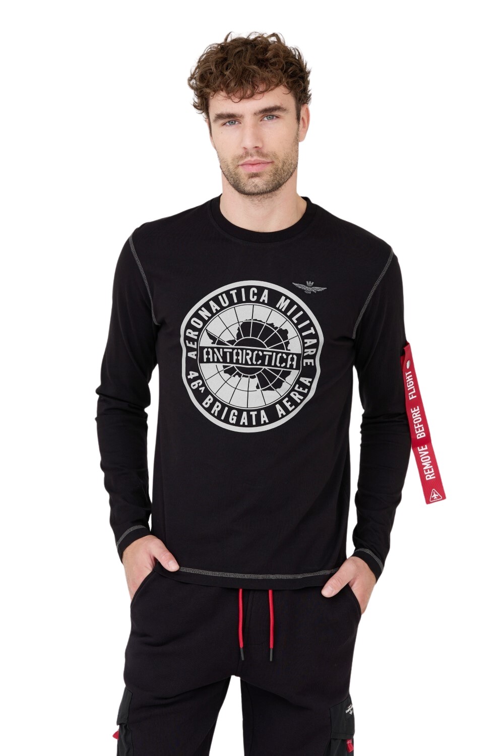 AERONAUTICA MILITARE Czarny longsleeve