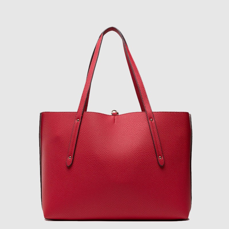 GUESS Duża czerwono-beżowa dwustronna torebka