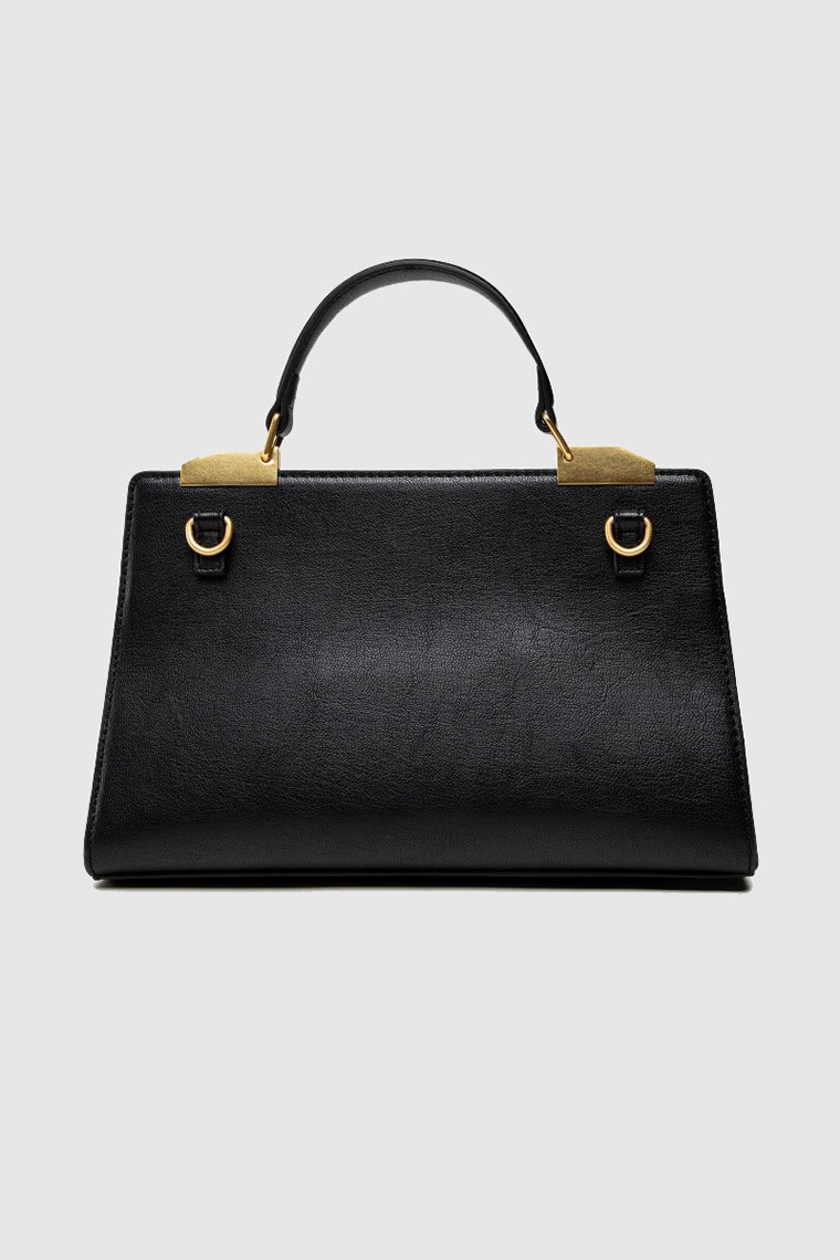 LOVE MOSCHINO Small black handbag with gold rivets