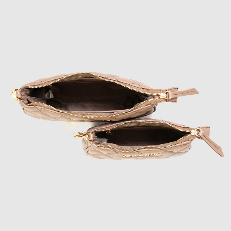 VALENTINO Podwójna torebka ocarina crossbody w kolorze taupe