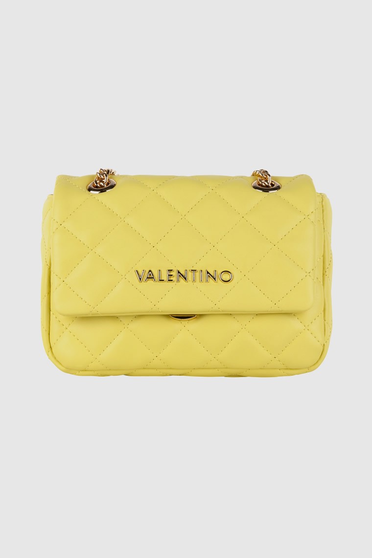 VALENTINO Quilted small yellow ocarina satchel bag