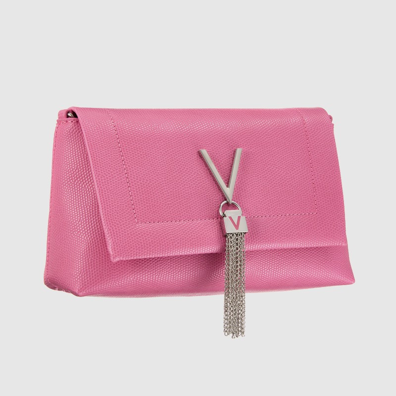 VALENTINO Różowa torebka z ozdobnym V oceania re satchel