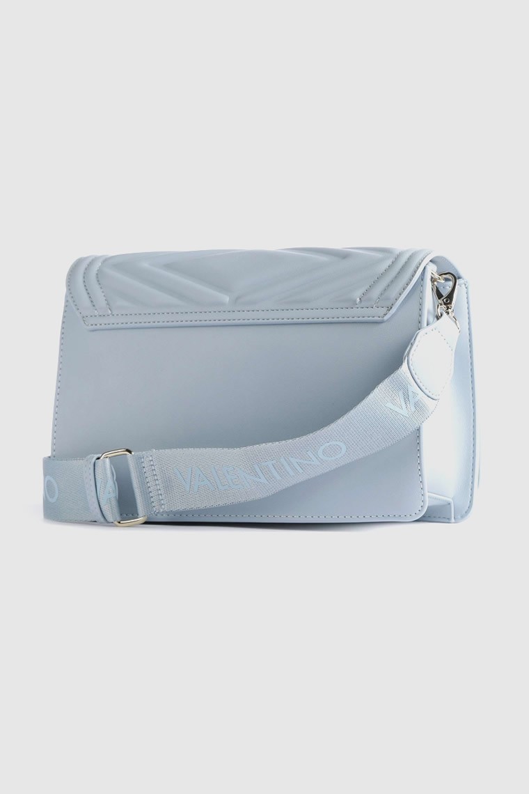 VALENTINO Tłoczona błękitna torebka souvenir re satchel