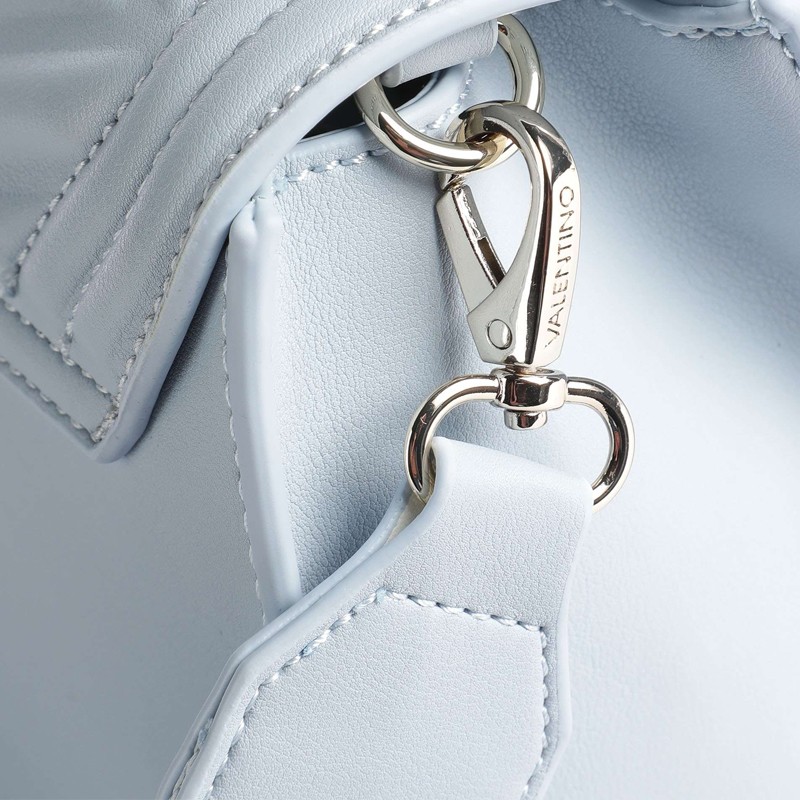 VALENTINO Tłoczona błękitna torebka souvenir re satchel