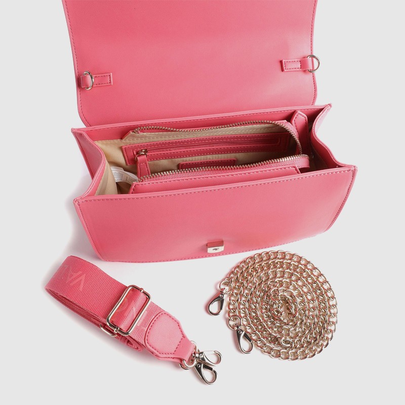 VALENTINO Tłoczona różowa torebka souvenir re satchel