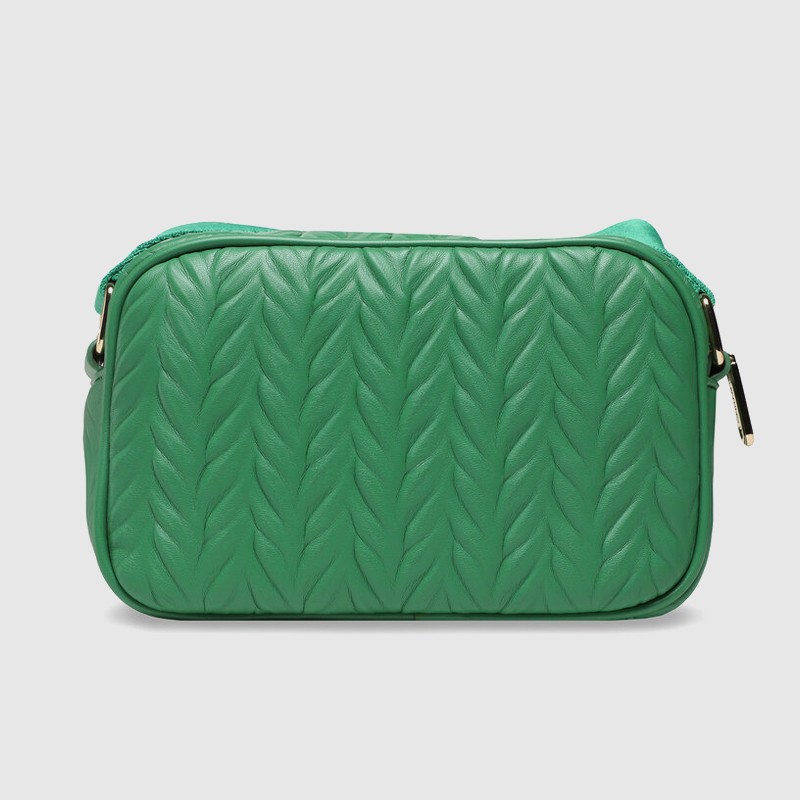 VALENTINO Tłoczona zielona torebka z przypinaną saszetką sunny re haversack