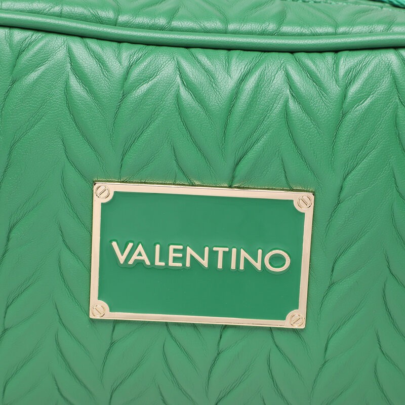 VALENTINO Tłoczona zielona torebka z przypinaną saszetką sunny re haversack