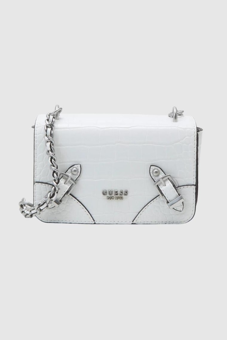 GUESS Small white imitation crocodile leather didi mini handbag