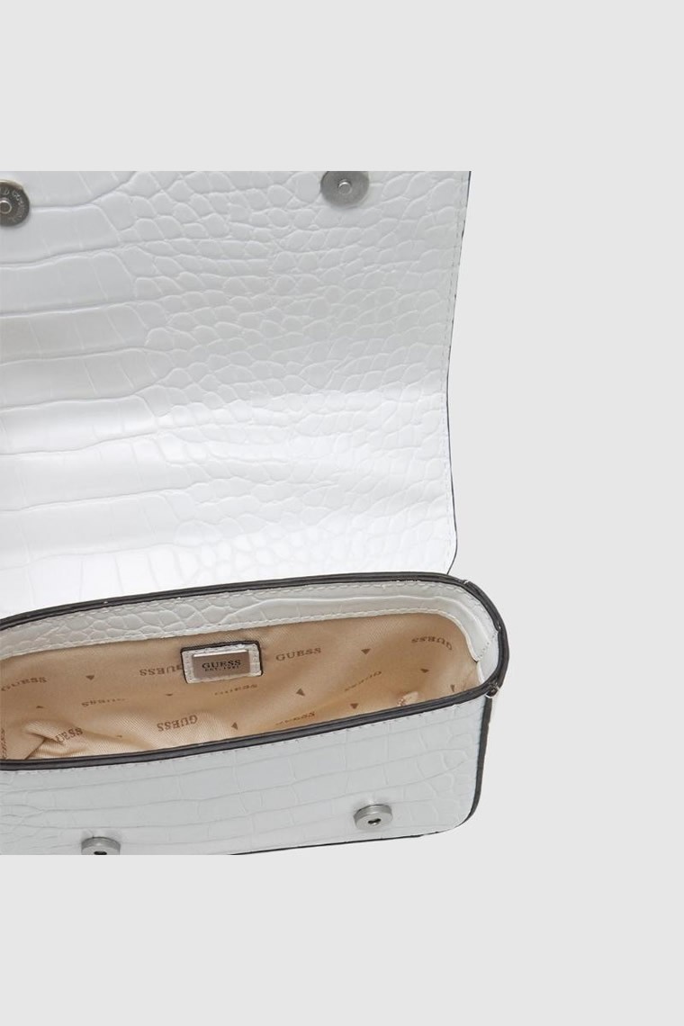 GUESS Small white imitation crocodile leather didi mini handbag