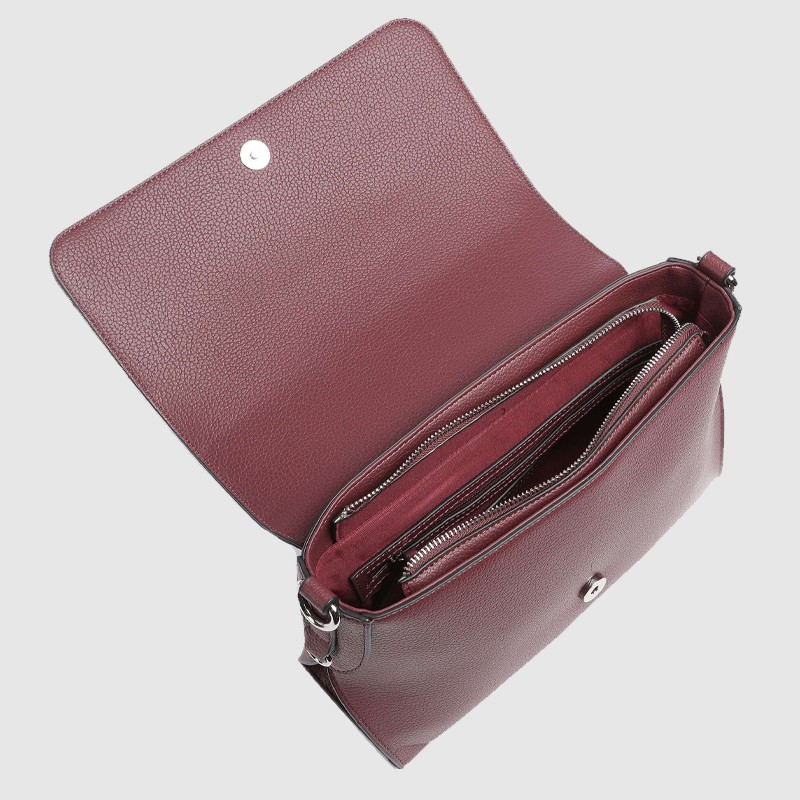 VALENTINO Duża bordowa listonoszka haggis