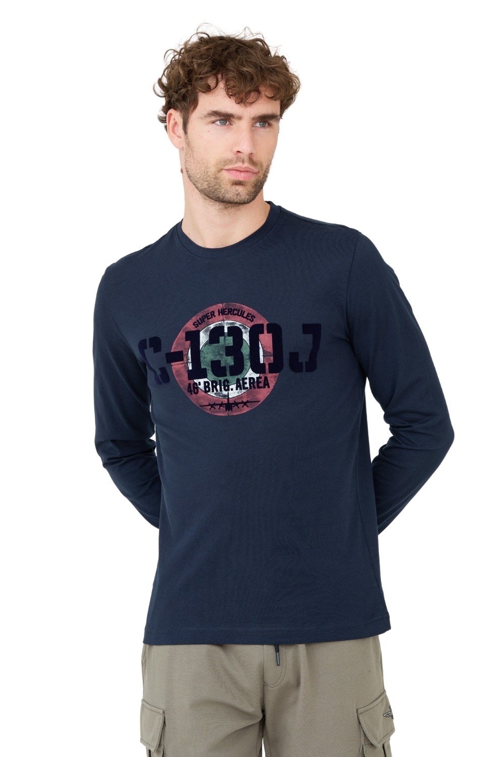 AERONAUTICA MILITARE Granatowy longsleeve