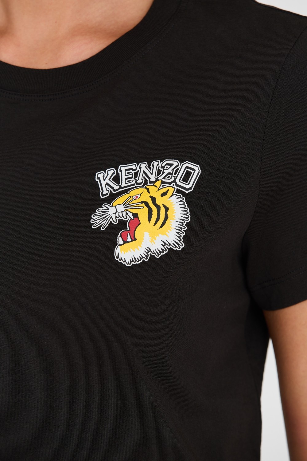 KENZO Czarny t-shirt WITH 'TIGER VARSITY' PRINT