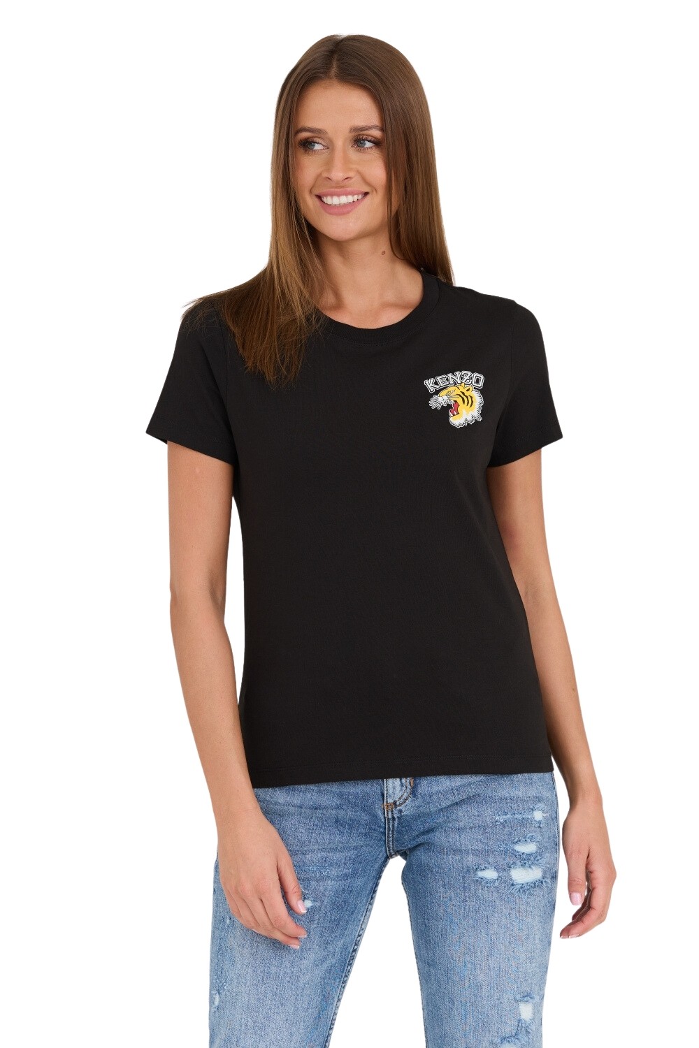 KENZO Czarny t-shirt WITH 'TIGER VARSITY' PRINT