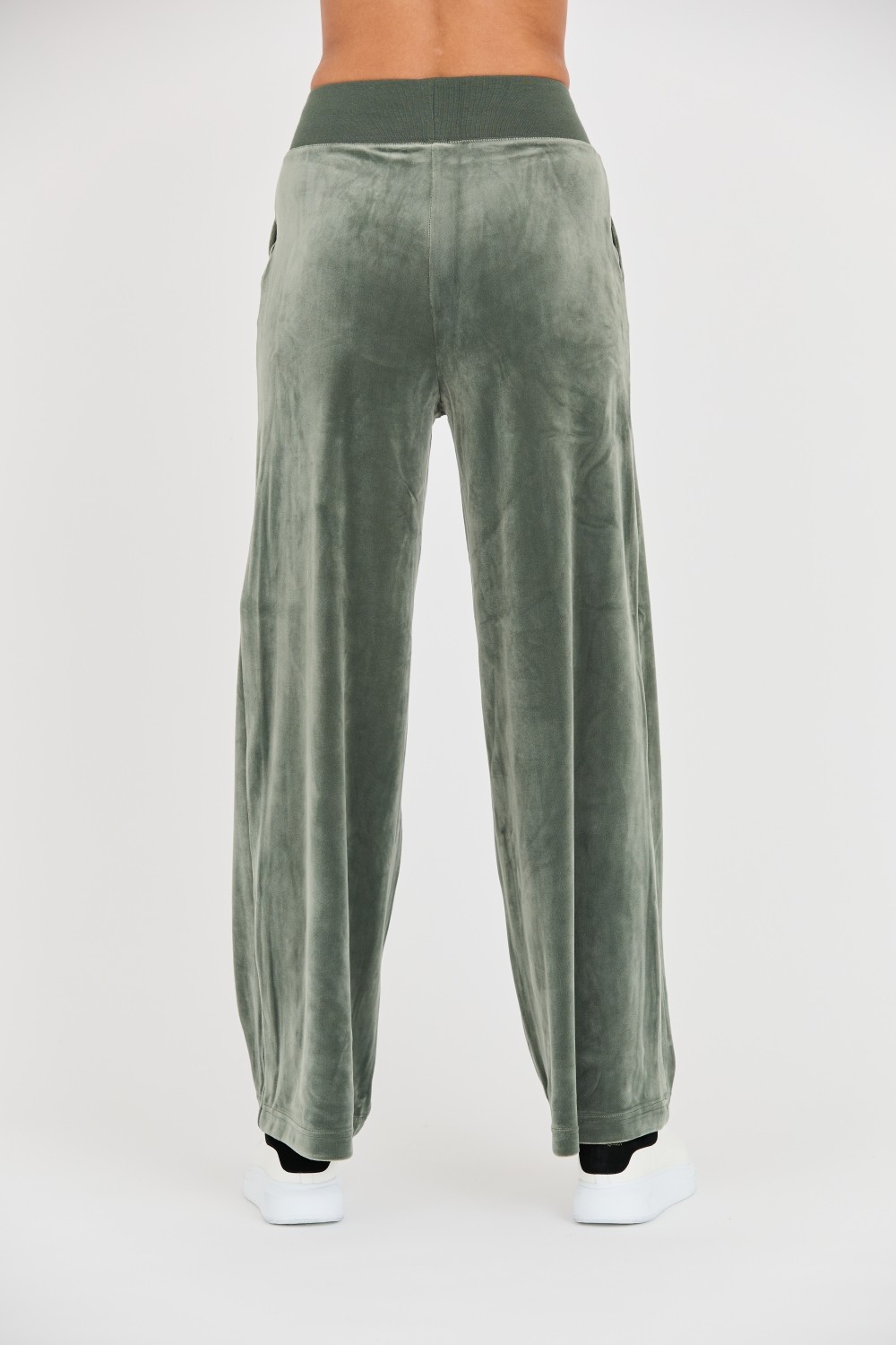 JUICY COUTURE Zielone spodnie Bexley Velour Track Pants