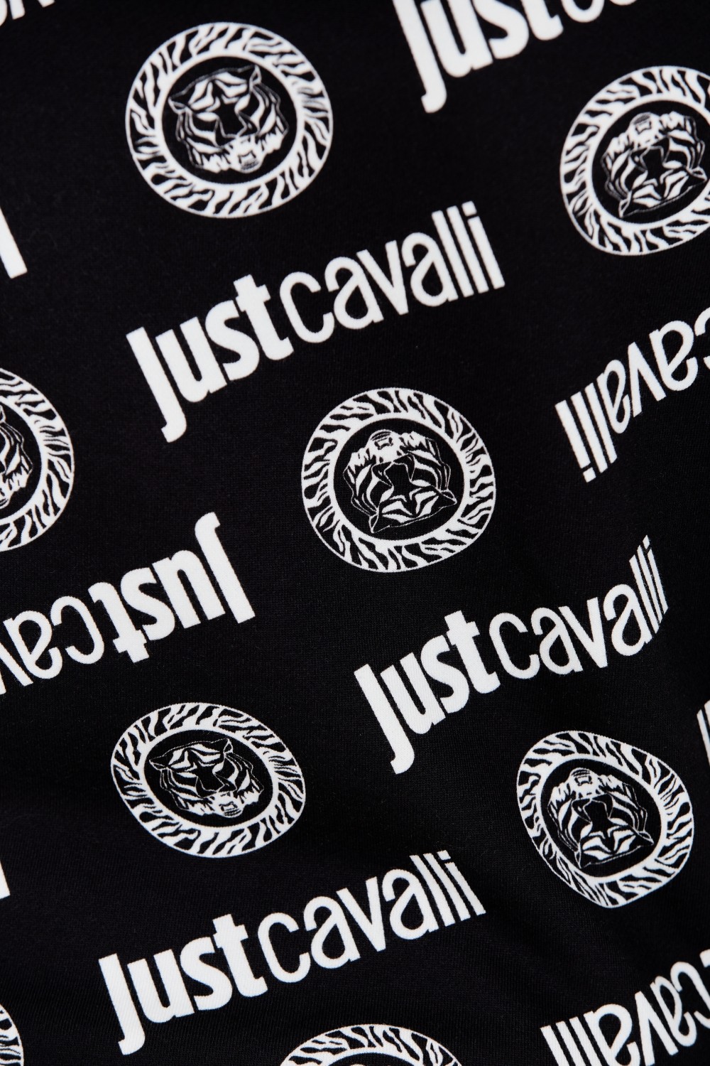JUST CAVALLI Czarne spodnie dresowe Logo Tigre