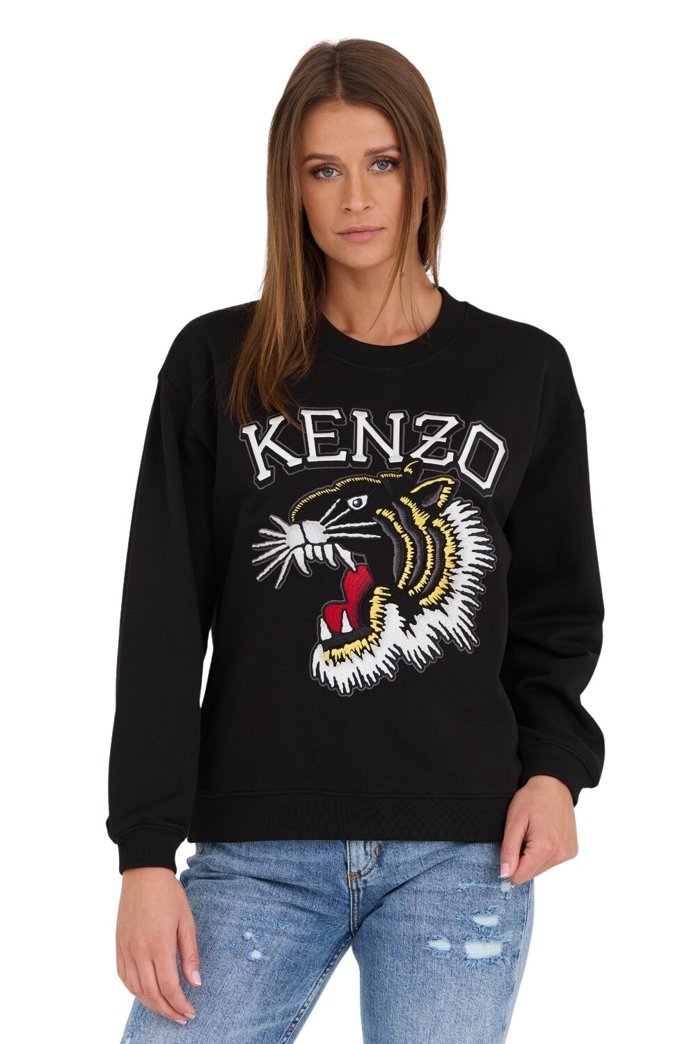 KENZO Czarna bluza TIGER VARSITY JUNGLE CREW-NEC