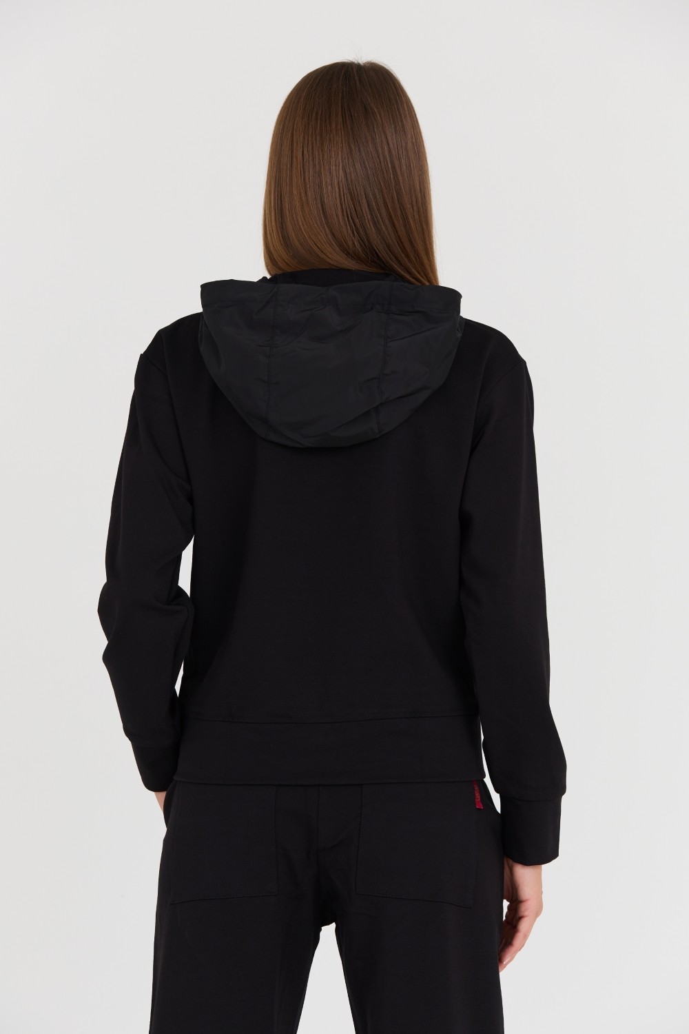 AERONAUTICA MILITARE Czarna bluza Felpa Con Cappuccio