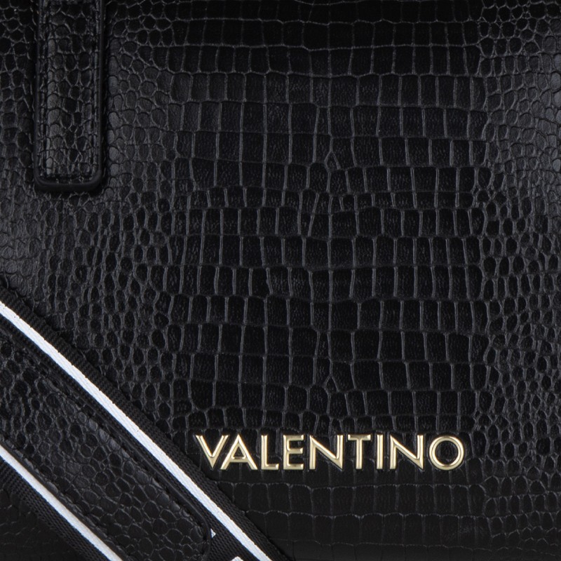 VALENTINO Czarny mały kuferek bagel we wzór węża