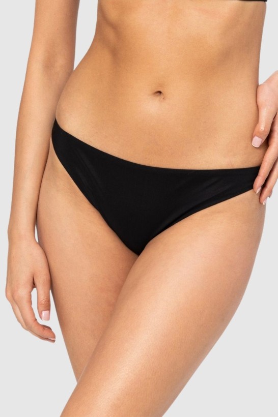 MOSCHINO Black bikini bottom with gold logo
