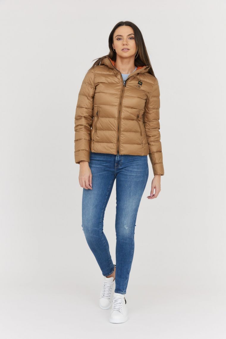 BLAUER Коричневий пуховик з капюшоном Claudia модний пуховик з капюшоном