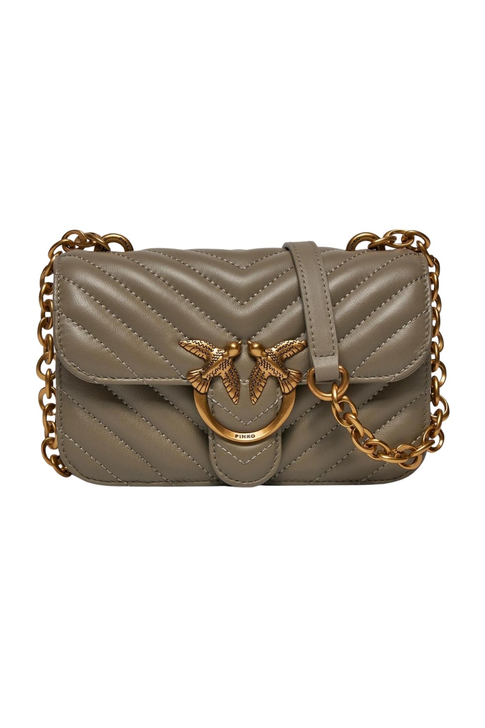 PINKO Beżowa mała torebka Love Bell Mini