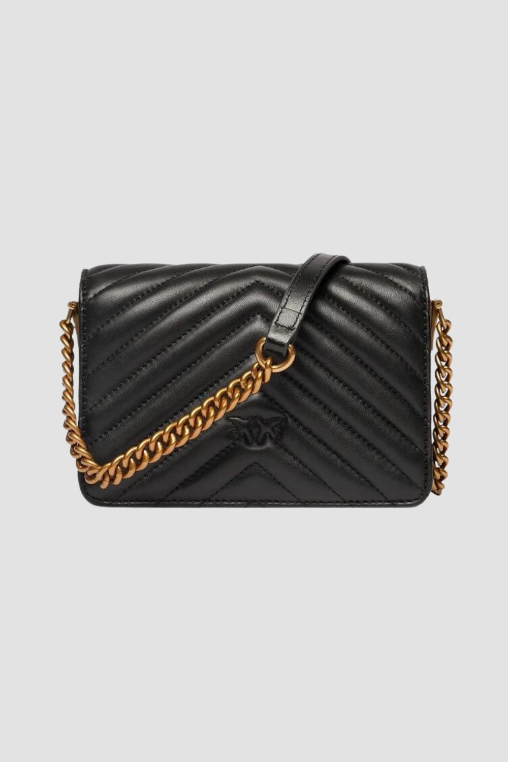 PINKO Czarna torebka Love Click Mini Sheep Nappa