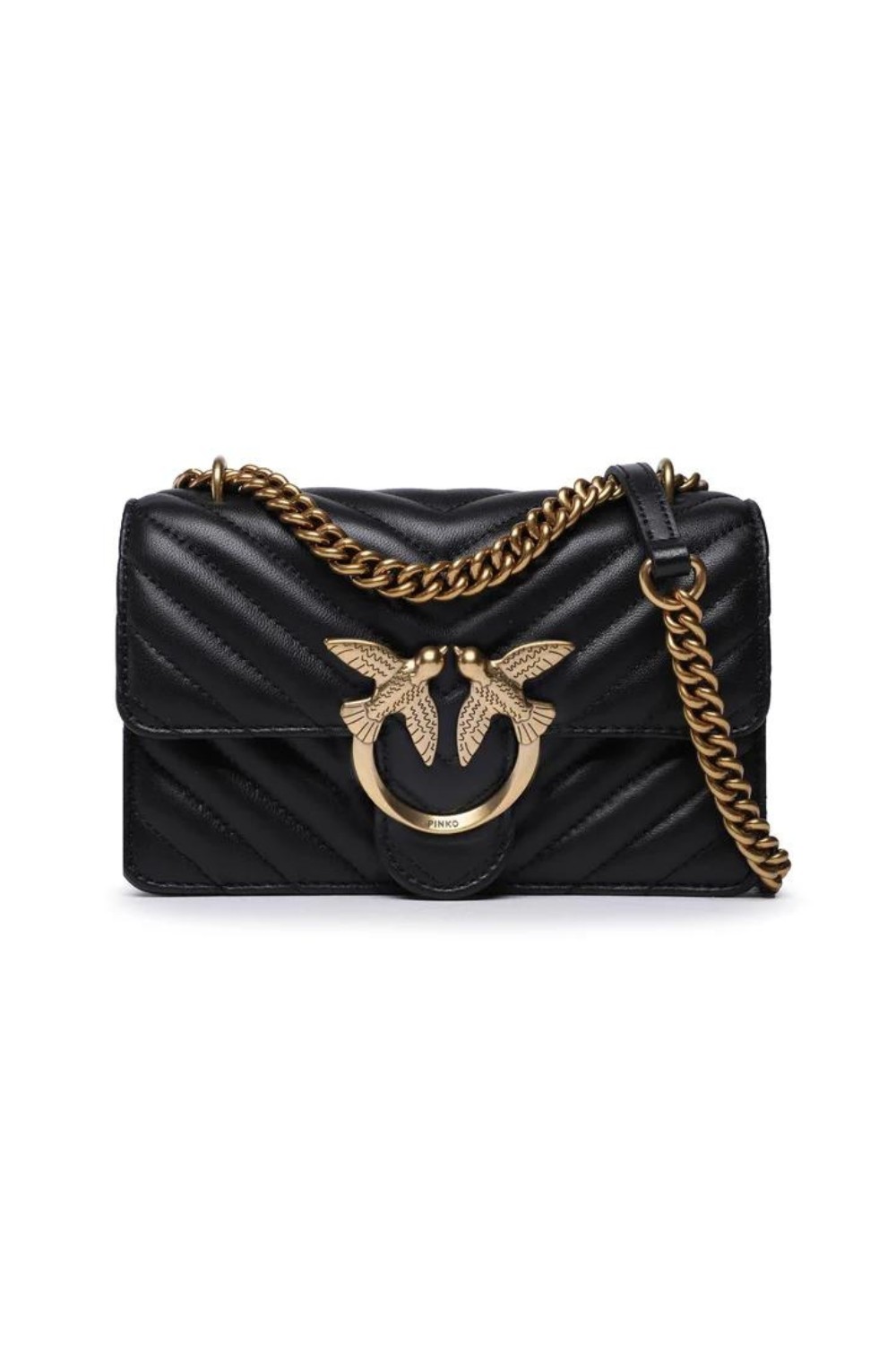PINKO Czarna torebka Love One Mini DC Sheep Nappa