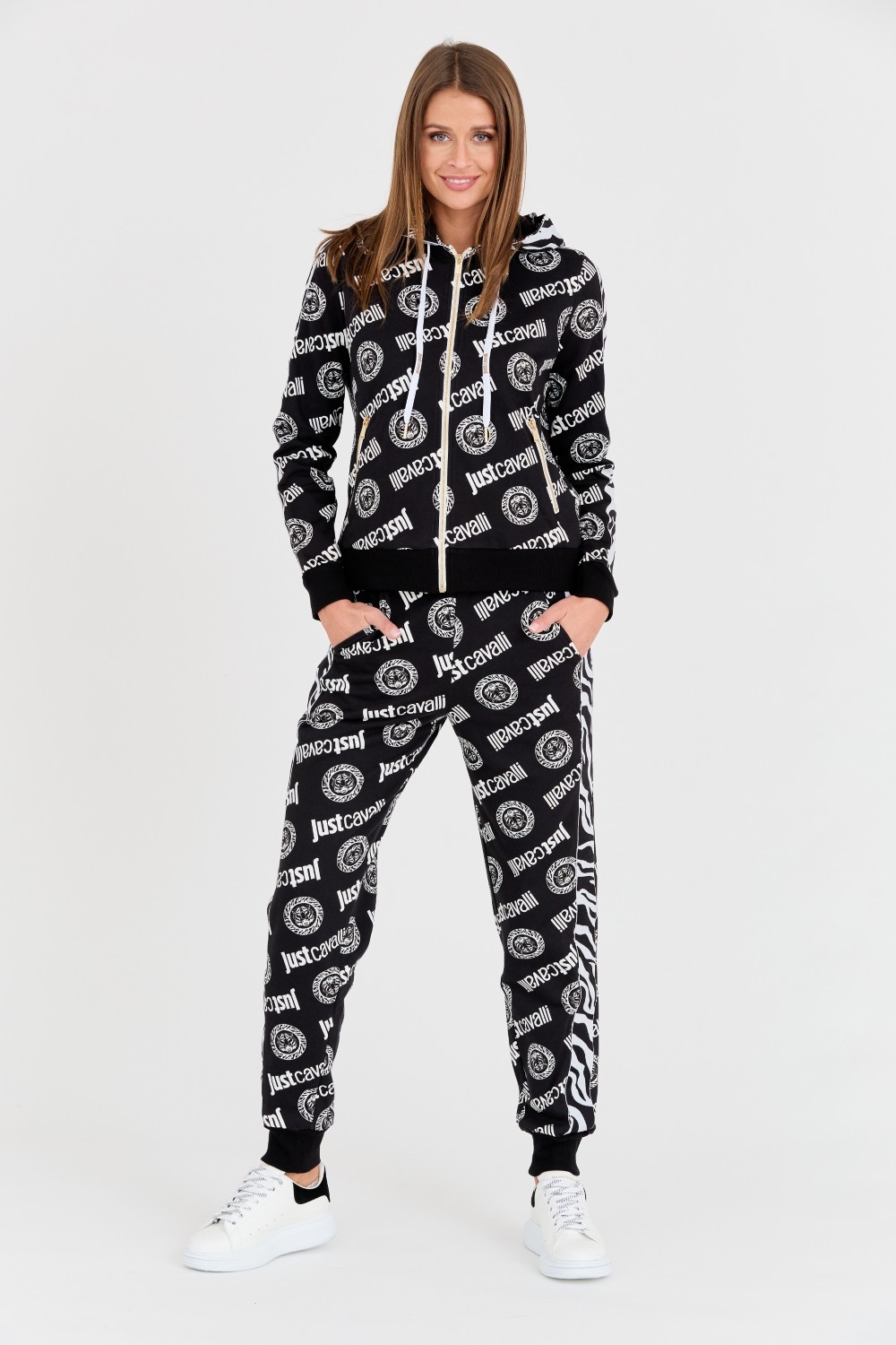 JUST CAVALLI Czarna bluza Logo Tigre